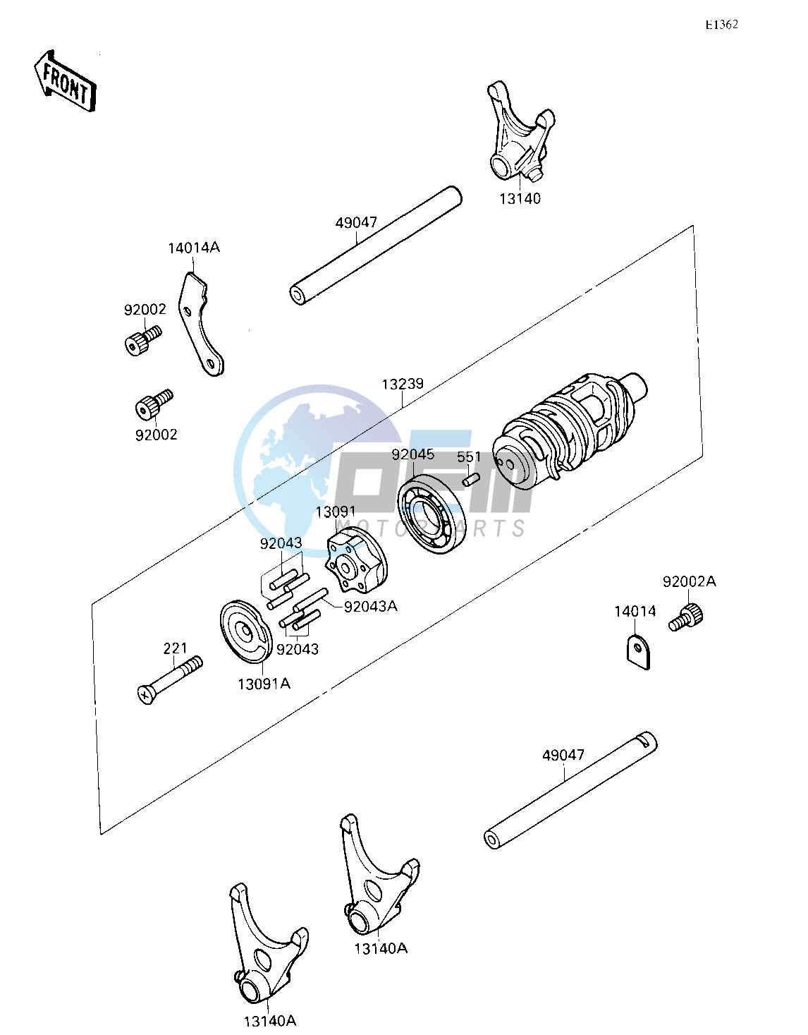 GEAR CHANGE DRUM_SHIFT FORK-- S- -