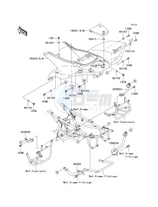 KSV 700 B [KFX700 V FORCE] (B1-B2) [KFX700 V FORCE] drawing REAR FENDER-- S- -