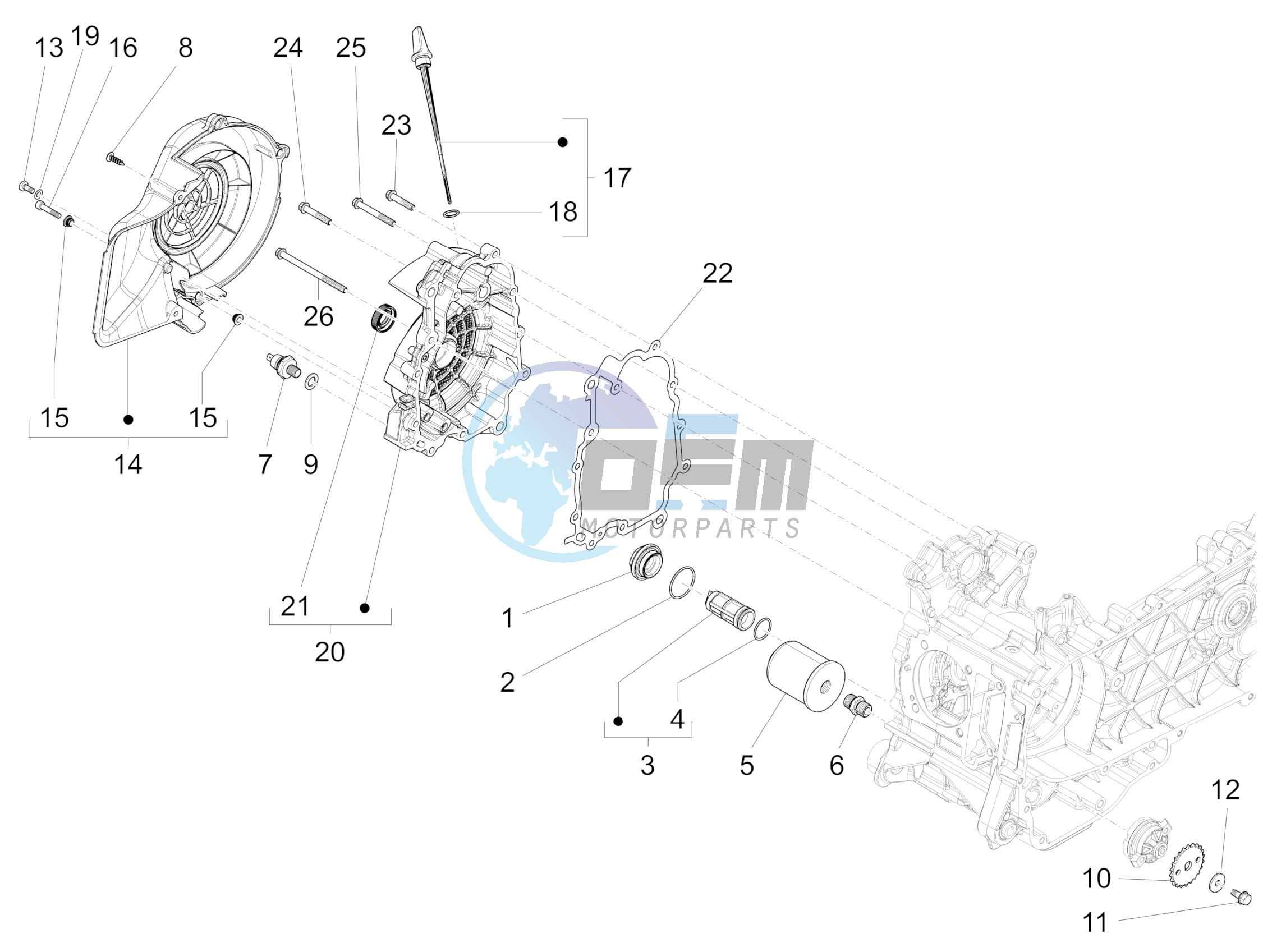 Flywheel magneto cover - Oil filter