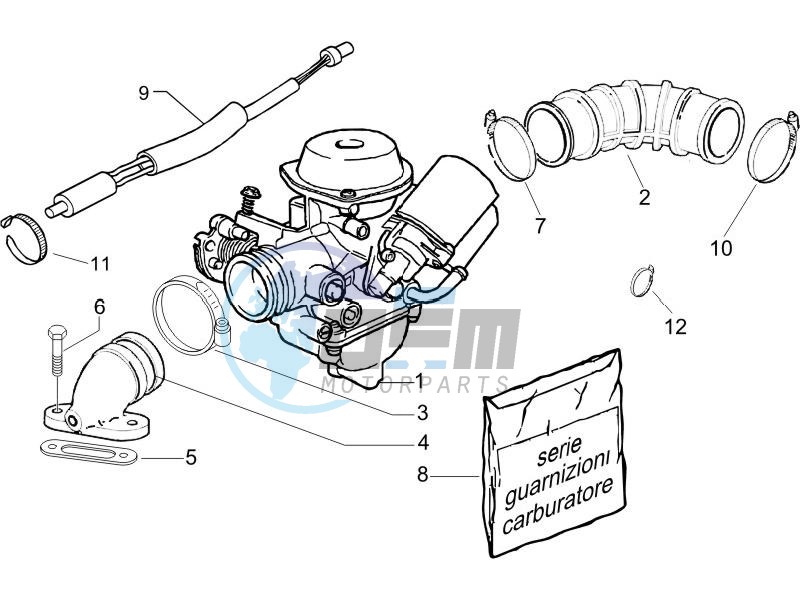 Carburettor assembly - Union pipe