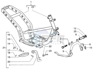 Runner 200 VXR 4t drawing Chassis - Central stand