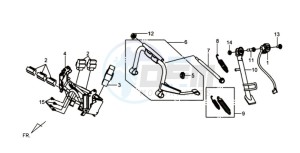 GTS 125 EFI drawing CENTRAL STAND / SIDE STAND