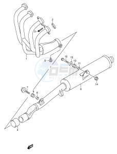 GSX600F (E2) Katana drawing MUFFLER