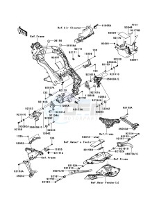 Z1000SX ABS ZX1000HCF FR GB XX (EU ME A(FRICA) drawing Frame Fittings