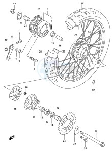 GZ125 (P4) drawing REAR WHEEL