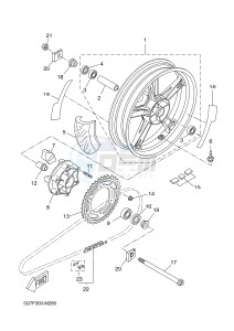 YZF-R125 R125 (5D7F 5D7F 5D7F) drawing REAR WHEEL