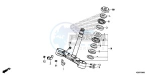 MSX125F MSX125 UK - (E) drawing STEERING STEM