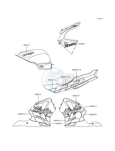 ZX 600 F [NINJA ZX-6R] (F1-F3) [NINJA ZX-6R] drawing DECALS-- GREEN- --- ZX600-F3- -