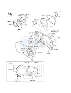 VN 1500 J [VULCAN 1500 DRIFTER] (J1-J2) [VULCAN 1500 DRIFTER] drawing RIGHT ENGINE COVER-- S- -