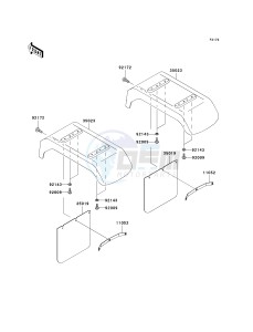 KAF 950 B [MULE 3010 DIESEL 4X4] (B2-B3) [MULE 3010 DIESEL 4X4] drawing REAR FENDER-- S- -