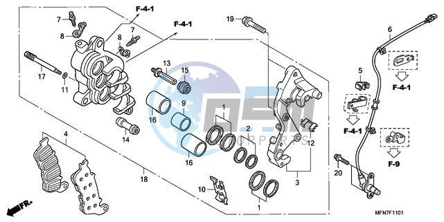 R. FRONT BRAKE CALIPER (CB1000RA)