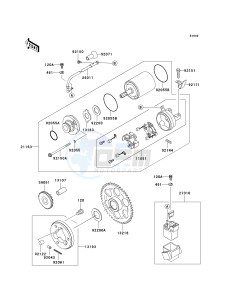 ZX 600 J [ZZR600] (J6F-J8F) J8F drawing STARTER MOTOR