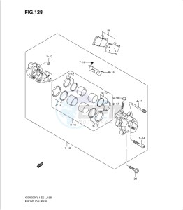 GSXF650 drawing FRONT CALIPER (GSX650FUL1 E24)