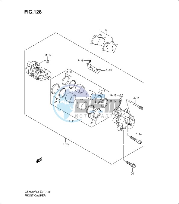 FRONT CALIPER (GSX650FUL1 E24)