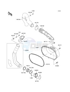 KSV 700 B [KFX700 V FORCE] (B1-B2) [KFX700 V FORCE] drawing CONVERTER COVER_DRIVE BELT