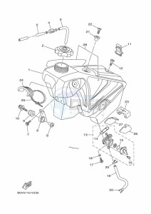 YZ125 (B0V6) drawing FUEL TANK