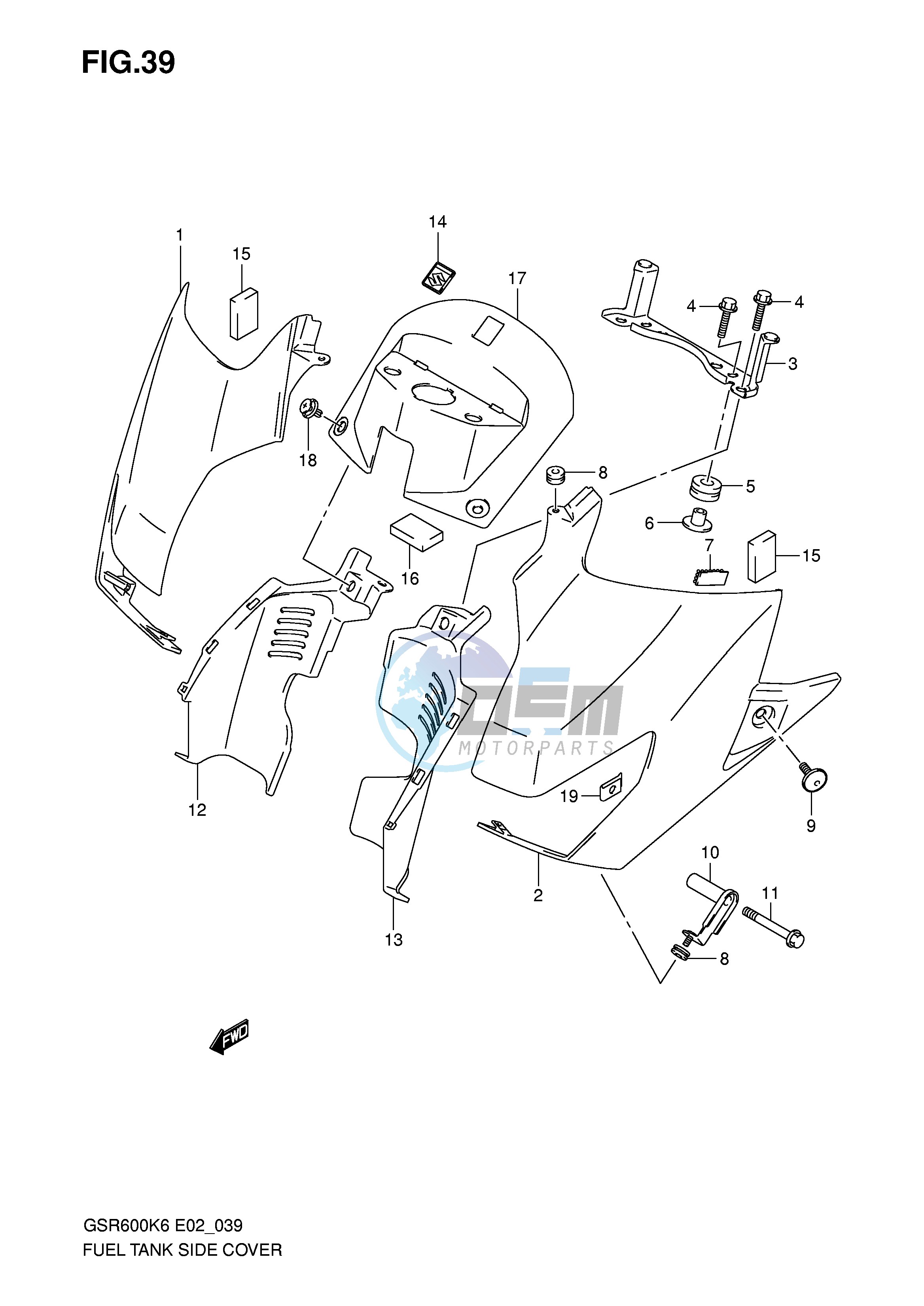 FUEL TANK SIDE COVER (MODEL K6 K7)