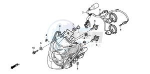 CB600F CB600F drawing HEADLIGHT