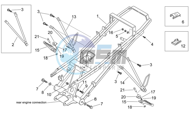 Rear footrests