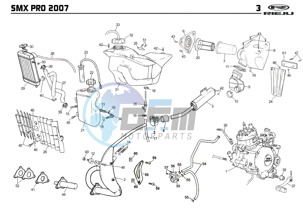 EXHAUST,RADIATOR,TANK, AIRFILTER