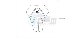 CB600F39 Europe Direct - (ED / ST) drawing TANK PAD/FUEL LID