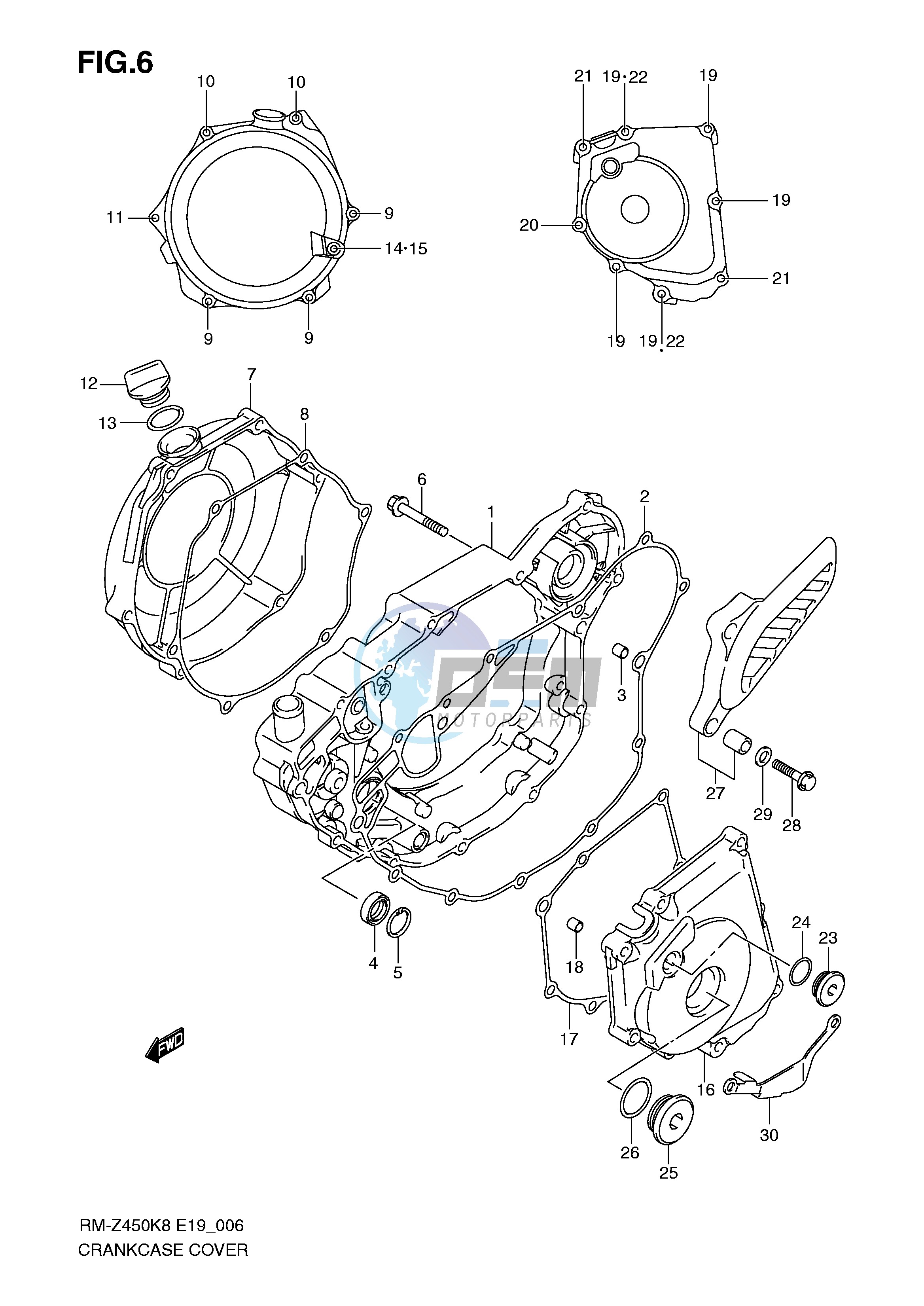 CRANKCASE COVER (RM-Z450K8 K9 L0)