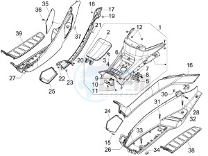 MP3 250 (USA) USA drawing Central cover - Footrests