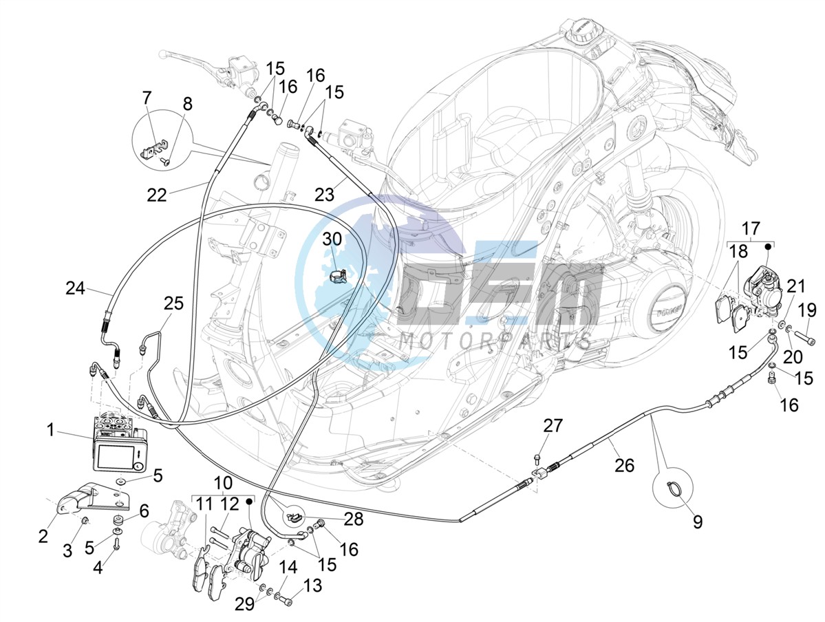 Brakes pipes - Calipers (ABS)