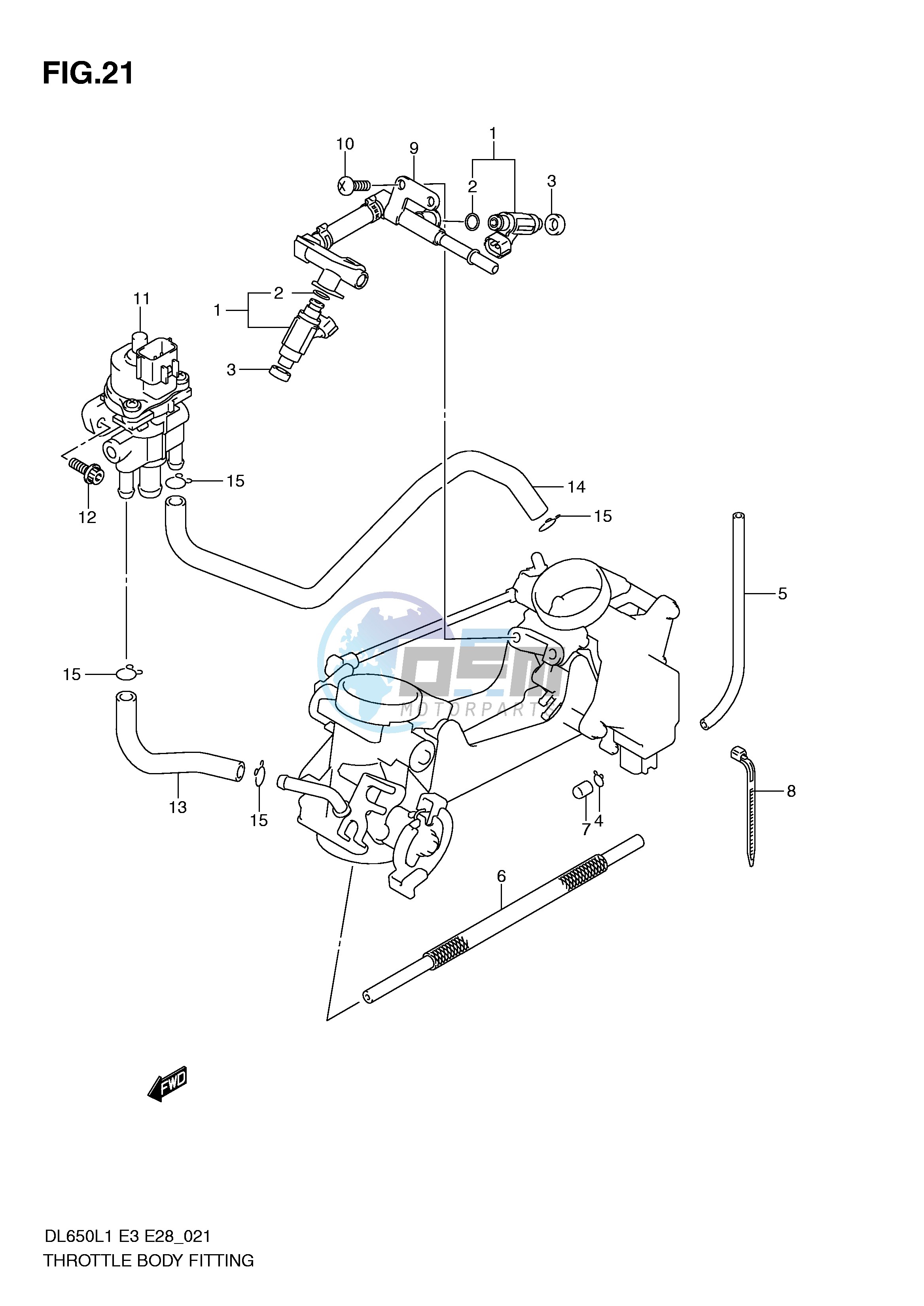 THROTTLE BODY FITTING (DL650AL1 E28)