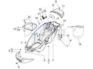 Beverly 250 ie Sport e3 drawing Helmet box - Undersaddle