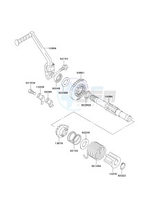 KLX 125 A (A6F) A6F drawing KICKSTARTER MECHANISM