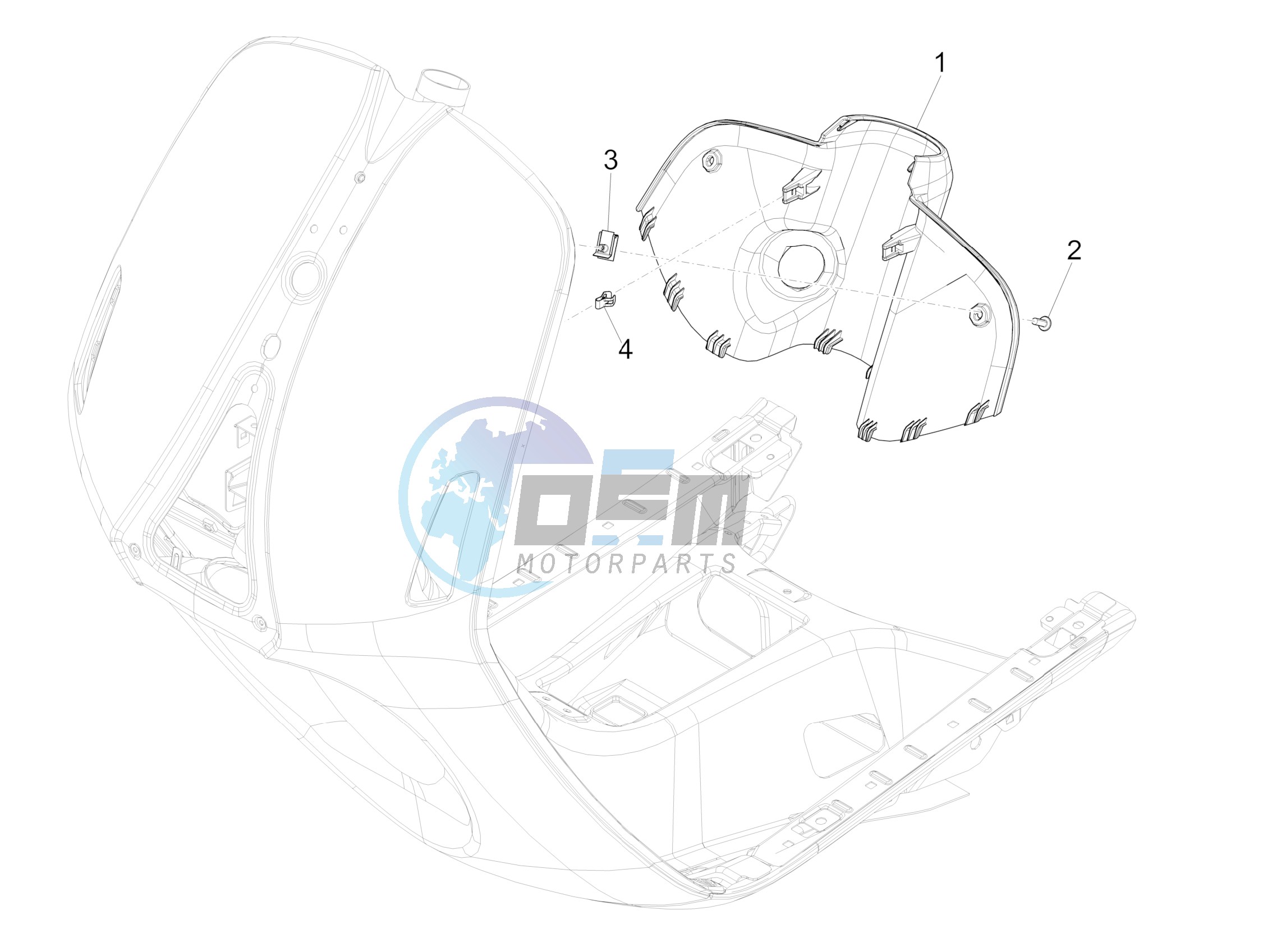 Front glove-box - Knee-guard panel