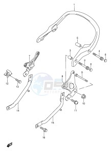 GSX600F (E2) Katana drawing PILLION RIDER HANDLE (MODEL R S T)