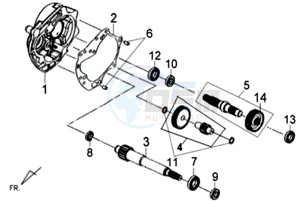 X'PRO 50 drawing CRANKCASE - DRIVE SHAFT