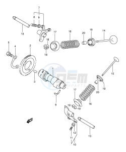 AN250 (E2) Burgman drawing CAMSHAFT VALVE