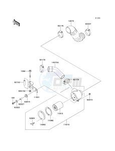 KAF 950 E [MULE 3010 TRANS4X4 DIESEL] (E8F) E8F drawing AIR CLEANER-BELT CONVERTER