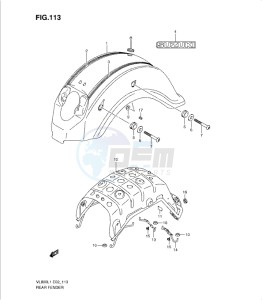 VL800 drawing REAR FENDER (VL800CL1 E2)