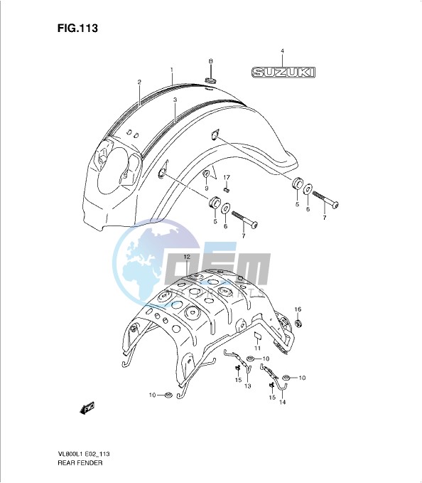 REAR FENDER (VL800CL1 E2)