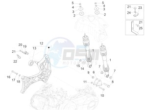 GTS 300 SUPER IE ABS E4 (APAC) drawing Rear suspension - Shock absorber/s