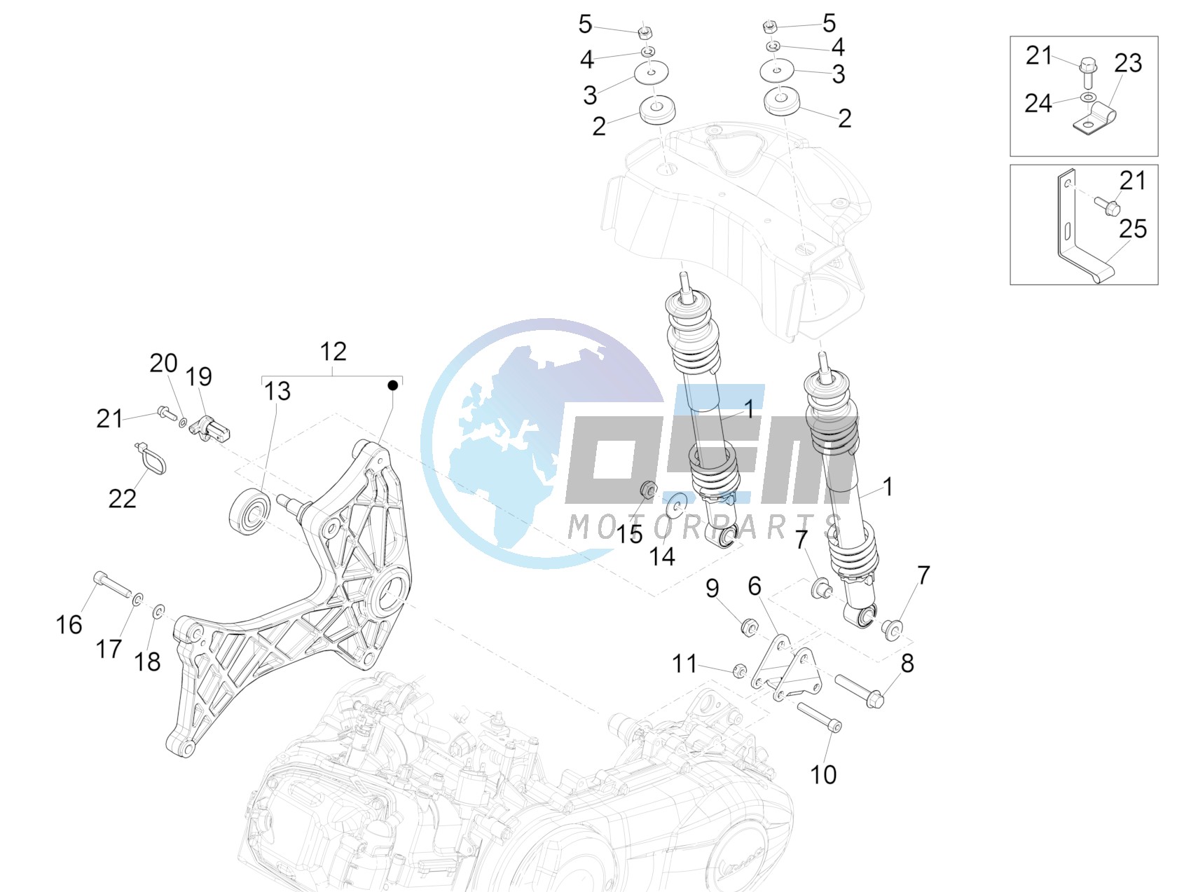 Rear suspension - Shock absorber/s