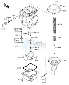 EX 500 A [EX500] (A1-A3) [EX500] drawing CARBURETOR PARTS