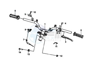 FIDDLE III 125I (XA12W2-EU) (L7-M0) (E4) drawing HANDLEBAR / BRAKE LEVERS COMPLETE L/R