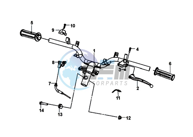 HANDLEBAR / BRAKE LEVERS COMPLETE L/R