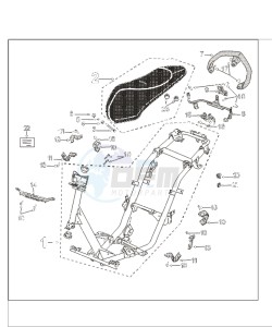 KISBEE 50 N drawing FRAME AND SADDLE