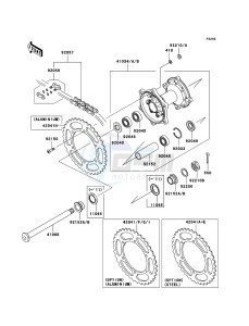 KLX450R KLX450ABF EU drawing Rear Hub