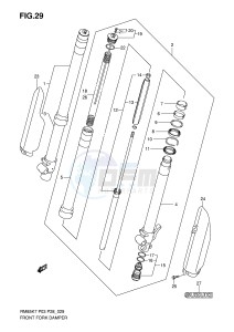 RM85 (P3-P28) drawing FRONT FORK DAMPER