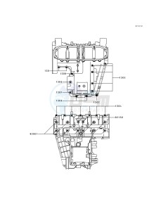 ZX 600 D [NINJA ZX-6] (D1) [NINJA ZX-6] drawing CRANKCASE BOLT PATTERN