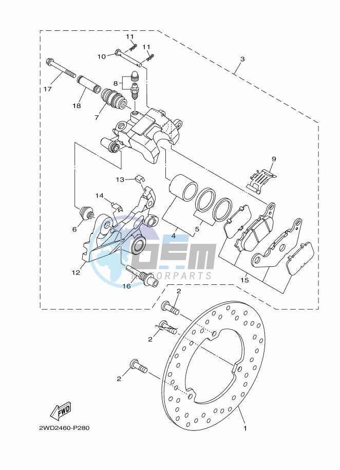 REAR BRAKE CALIPER