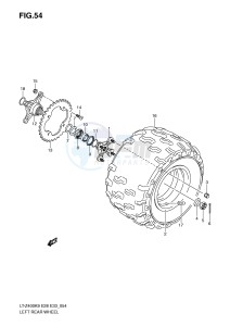 LT-Z400 (E28-E33) drawing LEFT REAR WHEEL