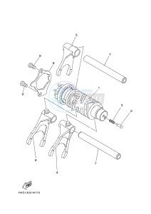 MT07A MT-07 ABS 700 (1XBE) drawing SHIFT CAM & FORK